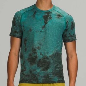 Lululemon Metal Vent Tech Short Sleeve Shirt 2.0 Marble Dye Teal Lagoon Green XL